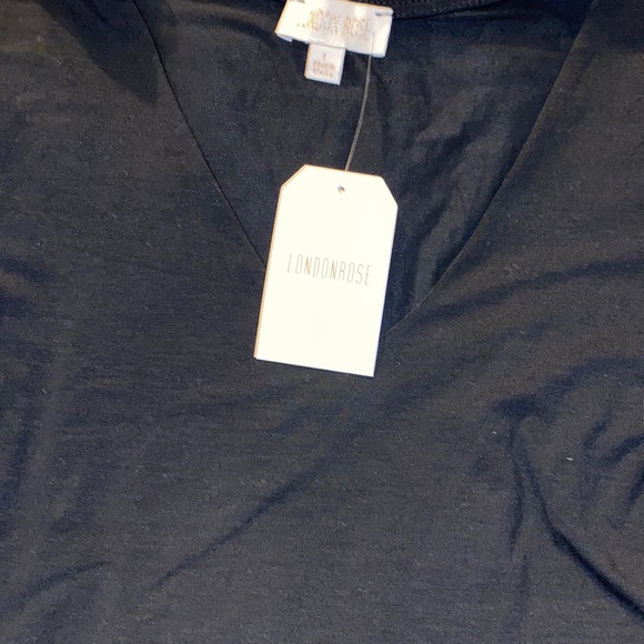 London Rose, Black, V-neck body suit, Large - Picture 5 of 6